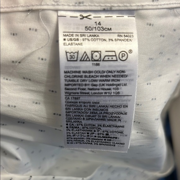 Banana Republic White Patterned Riley Shirt Size 14 NWT - Picture 5 of 11